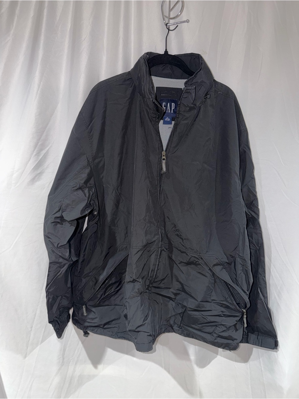 GAP Jacket Black Lightweight Windbreaker Full Zip Long Sleeve Jacket XL